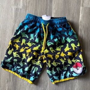 Pokemon Kids Swim Trunks - Black, Yellow, Blue